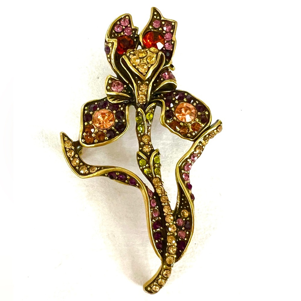Heidi Daus Iris pin brooch EUC